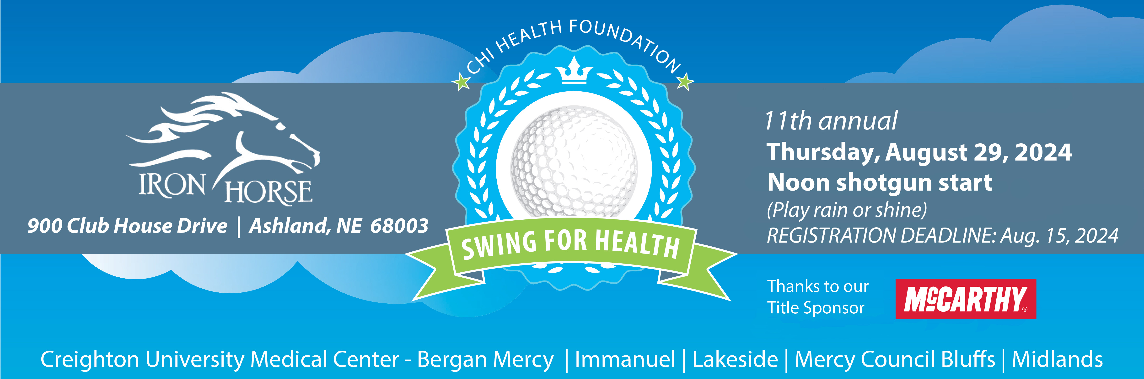 CHI Health Foundation Swing for Health banner