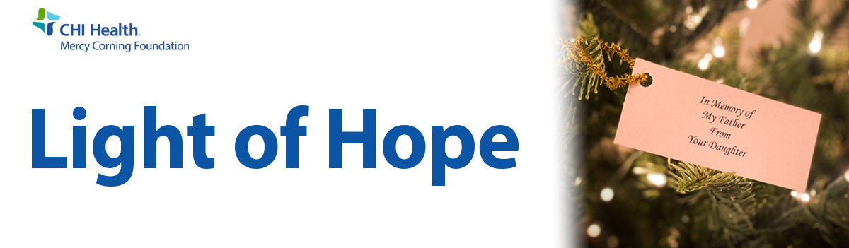 CHI Health Mercy Corning Light of Hope banner